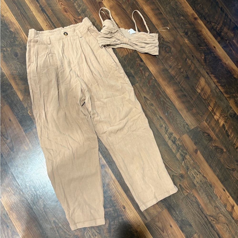 Mable Tan Two-Piece Set